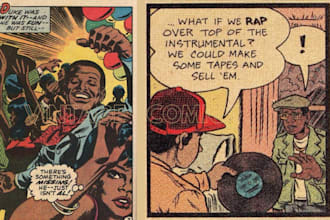draw vintage comic retro comic illustration vintage comic book page in 80s style