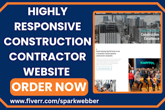 design construction website contractor engineering roofing architecture website