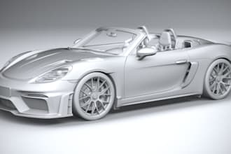 turn 2d image car to 3d car sculpt,digital sculpture,stl print,3d realistic car