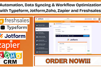 automation data syncing workflow zoho typeform jotform zapier freshsales hubspot