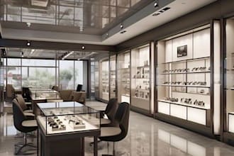 do luxury 3d jewelry store ,retail store ,wristwatch , boutique design