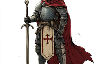draw concept art, medieval, dark fantasy warriors character