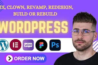 fix, clown, revamp, design, build or rebuild wordpress websites as a developer
