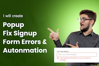 create signup popup, contact form in wordpress, wix, shopify, webflow squarepage