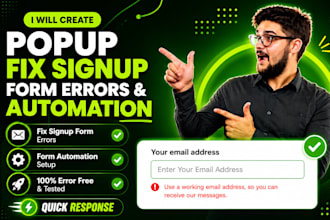 create signup popup, contact form in wordpress, wix, shopify, webflow squarepage