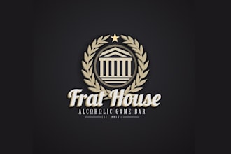 design frat house alcoholic game bar logo