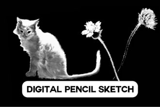 create digital pencil sketch, art illustration