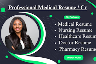 write pro medical healthcare nursing doctor pharmacy resume and cover letter