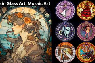 draw fantasy stained glass mosaic digital dark art digimon pokemon dnd anime art