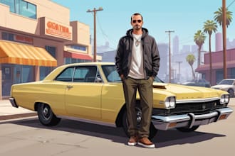 draw gta style vector cartoon portrait from your photo