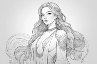 draw vector line art illustration in 24 hours