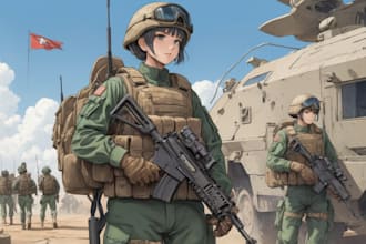 draw military themed illustrations