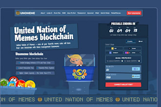 create crypto website crypto ico presale landing page meme coin nft marketplace