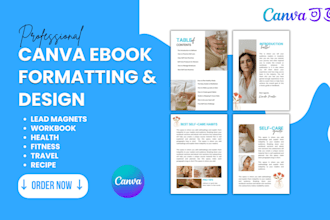 format, design editable canva ebook, workbook, lead magnet, journal for KDP