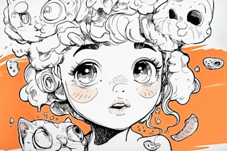 draw cute doodle characters with various emoticons