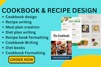 design format edit write rewrite cookbook recipe book meal plan diet plan kdp