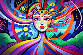 create magical abstract art, psychedelic, surrealism, cubism