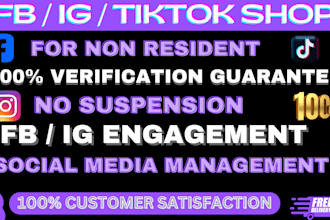 setup facebook instagram tiktok shop social media manager fb ads account