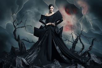 draw a custom dark surrealism for apparel