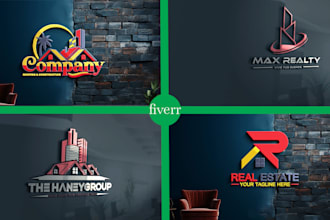 do real estate apartment house construction   business logo design