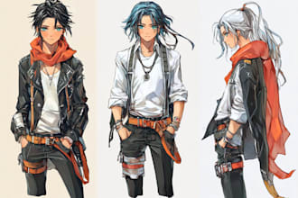 draw an anime character illustration for commercial use