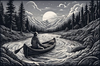 create awesome linocut illustration art