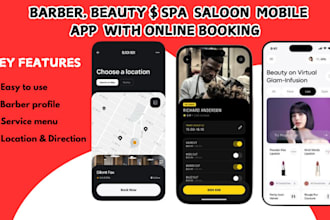 develop beauty, spa and barber mobile app with appointment booking