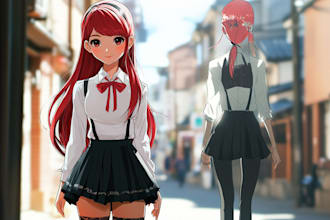 draw anime and manga character art illustration, chibi
