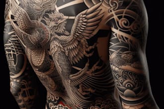 create japanese or oriental tattoo design for you