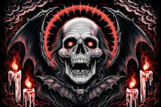 create dark art, horror or skull artworks illustration