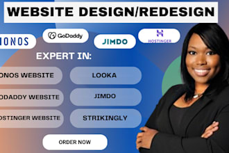 design ionos website godaddy website hostinger website looka jimdo strikingly