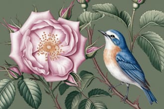 do an animal and botanical illustration for you