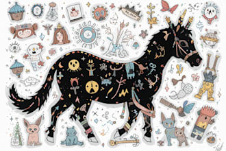design doodle art illustration and cartoon doodle