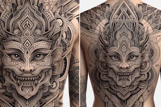 make quick geometric unique tattoo design for you