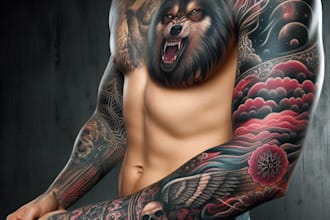 create custom tattoo design, tattoo sleeve
