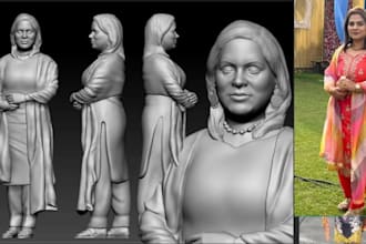 convert 2d to 3d printable character model portrait design head model stl file