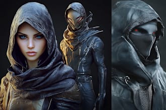 create fantasy, sci fi, character with hyperrealistic style