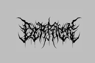 draw your custom brutal death metal logo in 24 hour