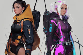 create star wars and sci fi illustration, concept character