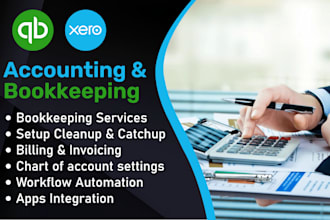 do bookkeeping and accounting setup for quickbooks online and xero