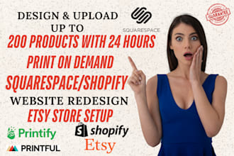 design squarespace add upload winning printful printify shopify etsy product SEO