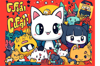 draw cute kawaii doodles, stickers illustrations