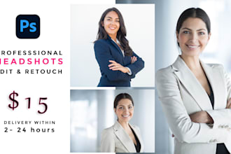 do professional business headshot editing and retouching