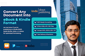 convert any document into ebook and kindle ebook format