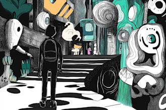 create custom vector hand drawn doodle illustration