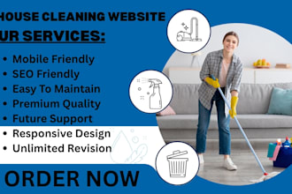 design house cleaning website, office cleaning website, landing page