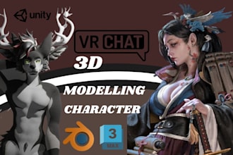 model a 3d vrchat avatar, furry fursona rigged vrchat avatar
