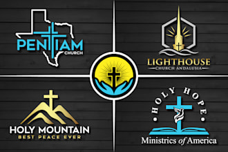 do modern church religious christian ministry business logo design