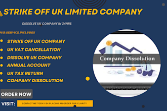 close, dissolve or strike off UK ltd company, deregister vat, restore uk company
