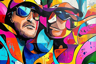 make doodle wall art, illustrations, murals, graffiti
